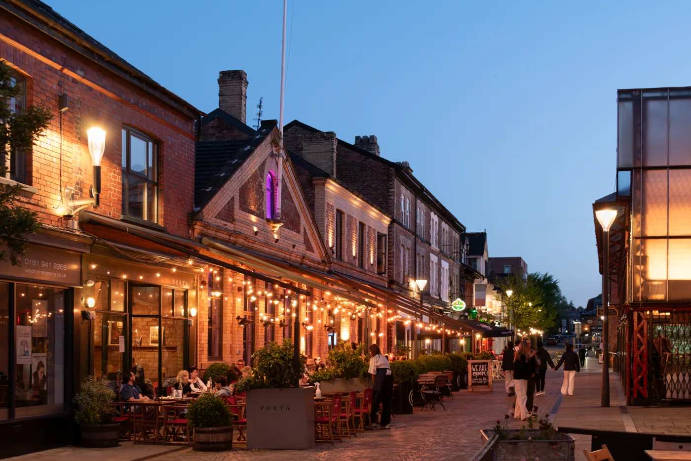 Greenwood Street in Altrincham town centre, a short walk from Stamford Square